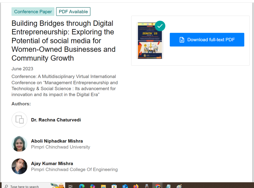 Building Bridges through Digital Entrepreneurship: Exploring the Potential of social media for Women-Owned Businesses and Community Growth